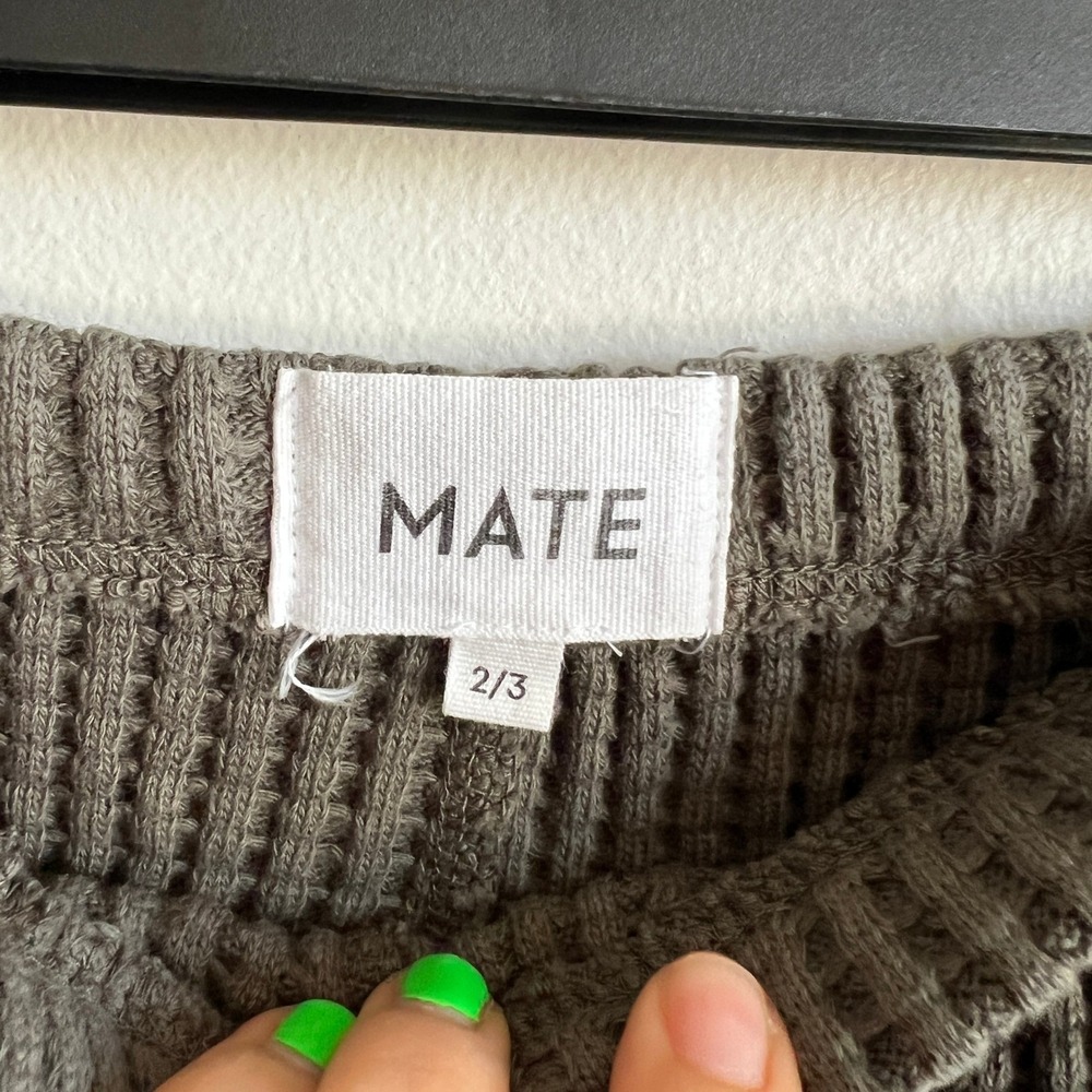Mate The Label Kids Set‎ Sweatshirt Sweatpants Organic Thermal Green Sz 2/3 - Picture 5 of 6